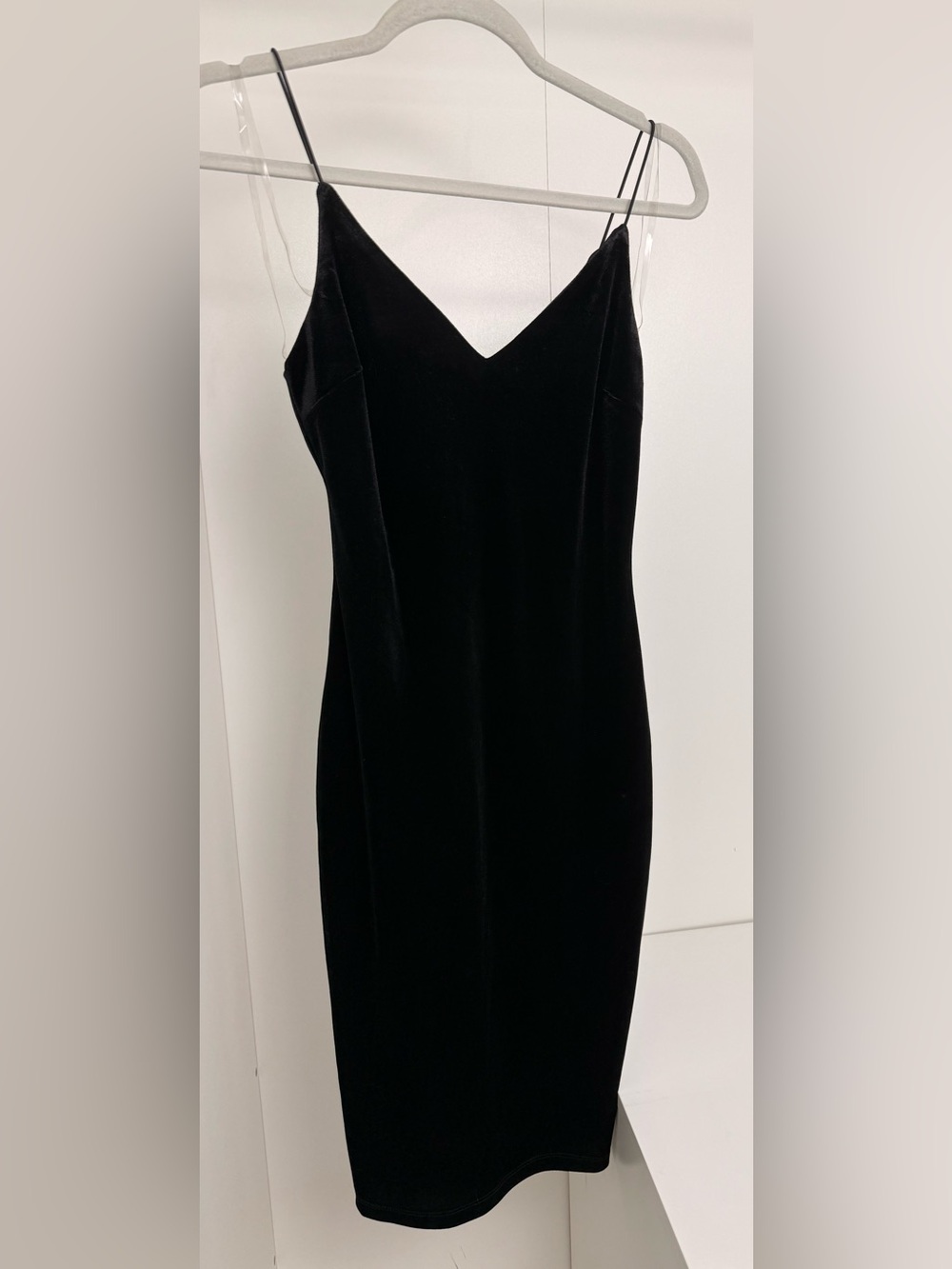 Marshalls Black Velvet Midi Slip Dress